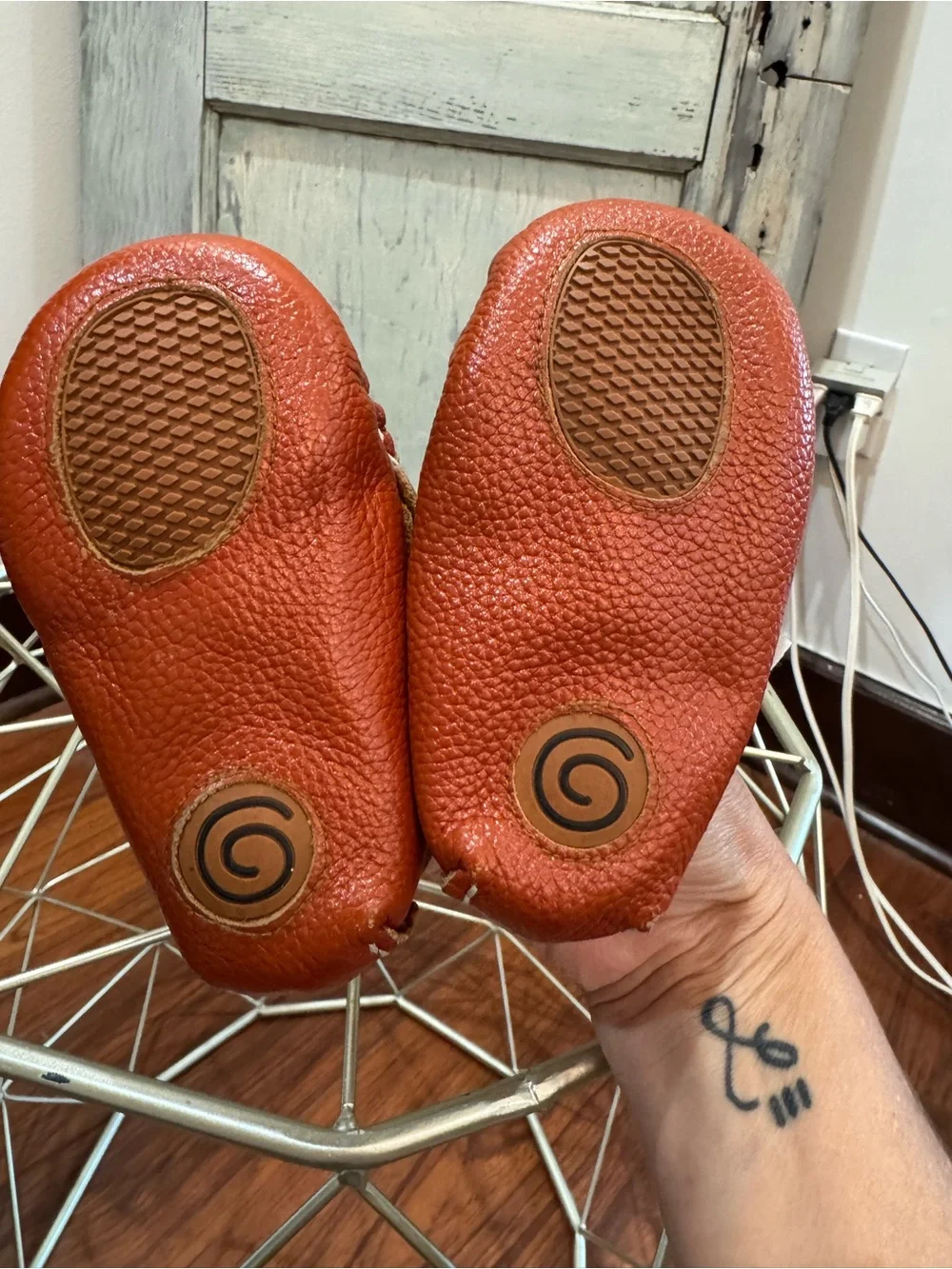 Little Monkey leather loafers shoes burnt orange boys girls baby